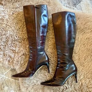 Gucci Knee High Brown Leather Boots - Size 7